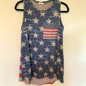American Flag high low tank top